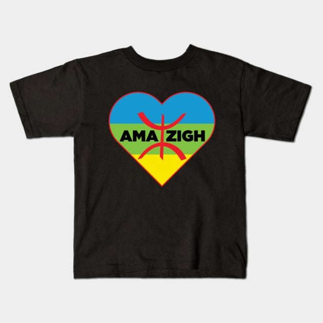 Amazigh Flag, Berber Flag Kids T-Shirt by samzizou